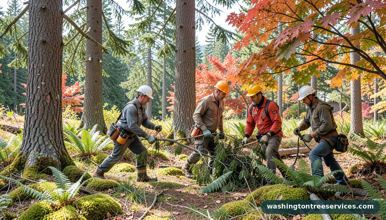 Completed average cost of a tree trimming project by Washington Tree Services average cost of a tree trimming - completed tree work by Washington Tree Services