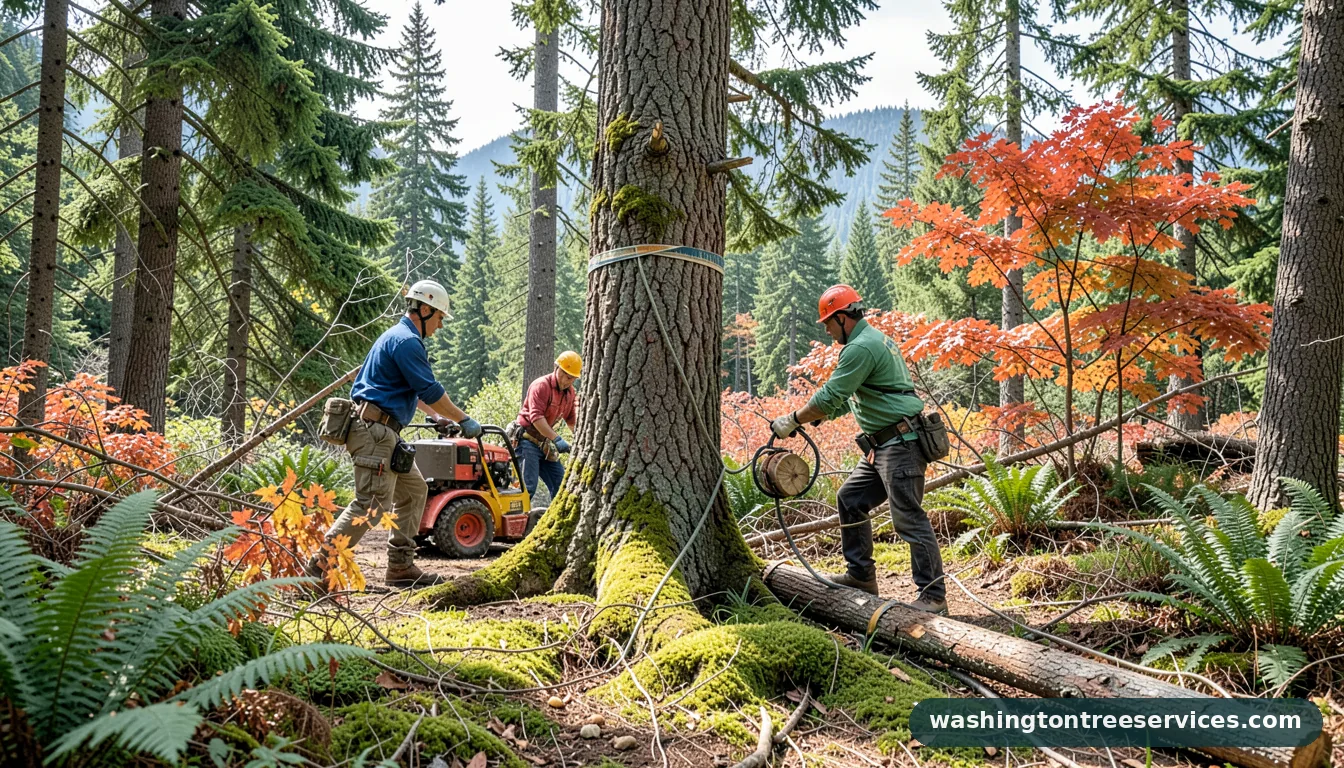 Certified arborists handling average price to cut down 40 ft tree near me in Washington average price to cut down 40 ft tree near me - certified arborists at work in Washington