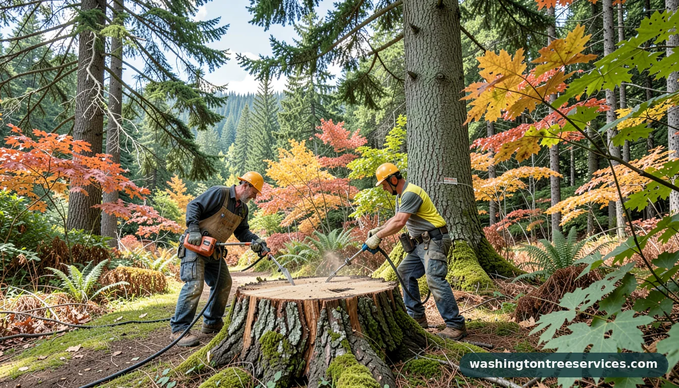 Completed average stump grinding cost project by Washington Tree Services average stump grinding cost - completed tree work by Washington Tree Services