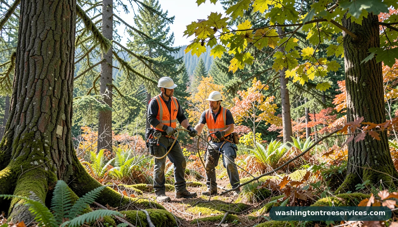 bellevue arborist - tree service equipment and crew in Washington