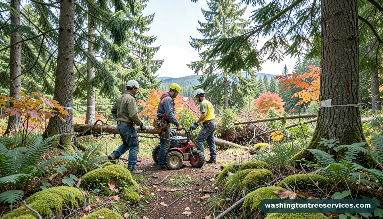 Certified arborists handling bellevue tree removal in Washington bellevue tree removal - certified arborists at work in Washington