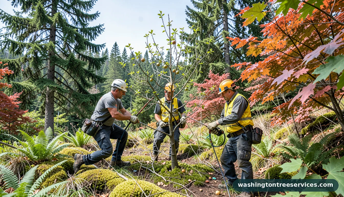 best time to prune fruit trees in washington state - tree service equipment and crew in Washington