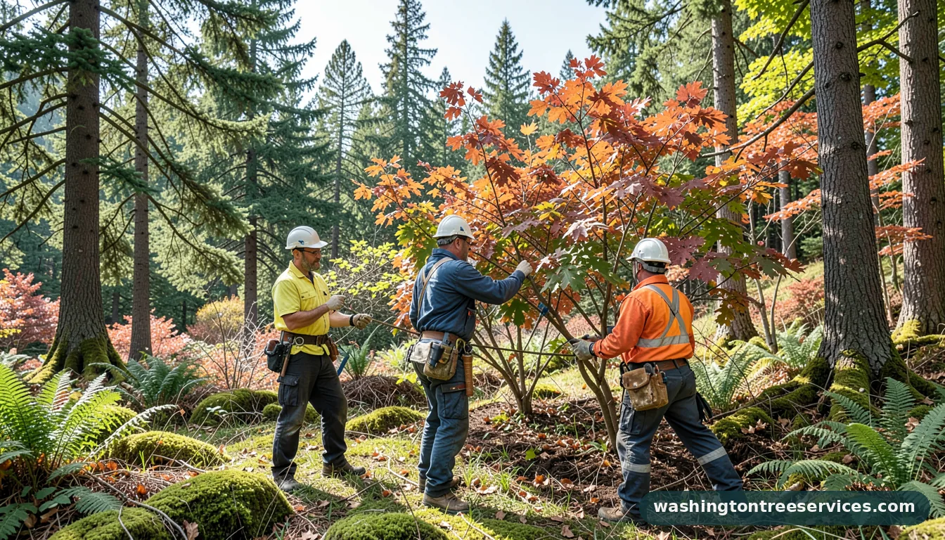 Professional equipment for best time to prune plum trees in Washington best time to prune plum trees - tree service equipment and crew in Washington