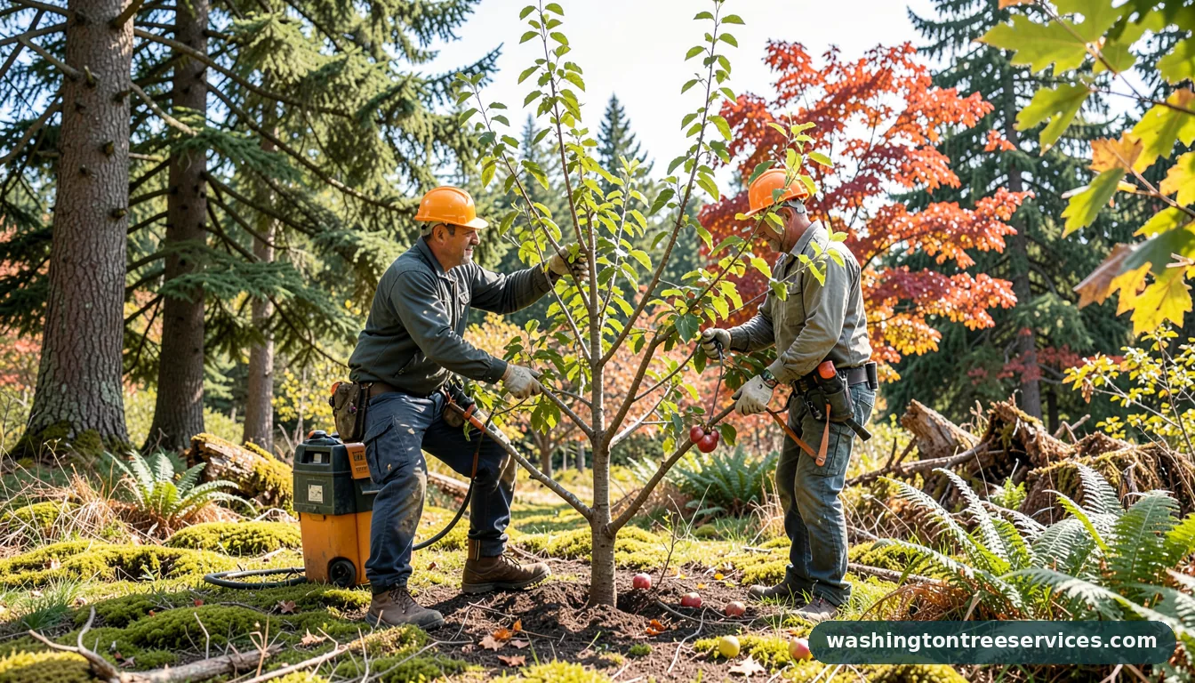 Certified arborists handling best time to trim apple trees in Washington best time to trim apple trees - certified arborists at work in Washington