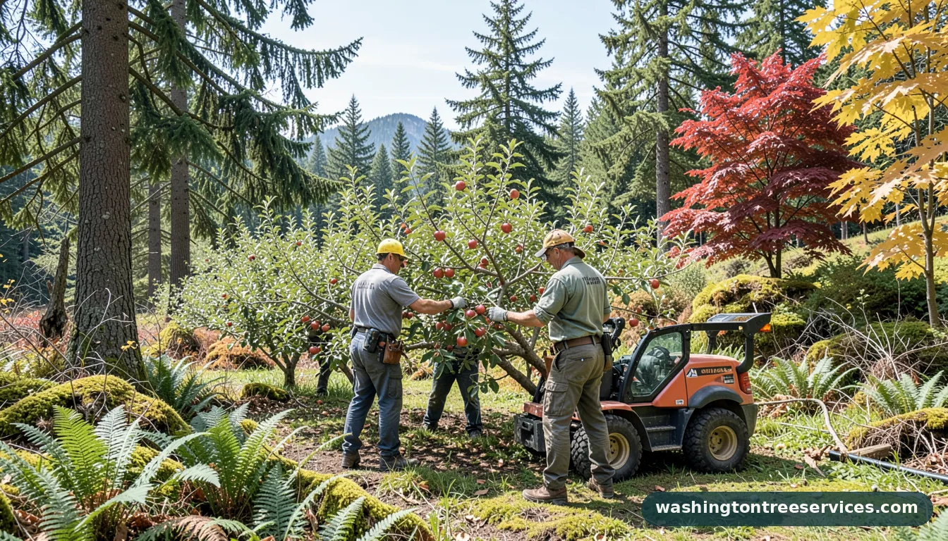 Professional equipment for best time to trim apple trees in Washington best time to trim apple trees - tree service equipment and crew in Washington