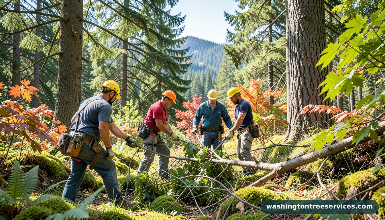 Professional equipment for best time to trim trees in Washington best time to trim trees - tree service equipment and crew in Washington