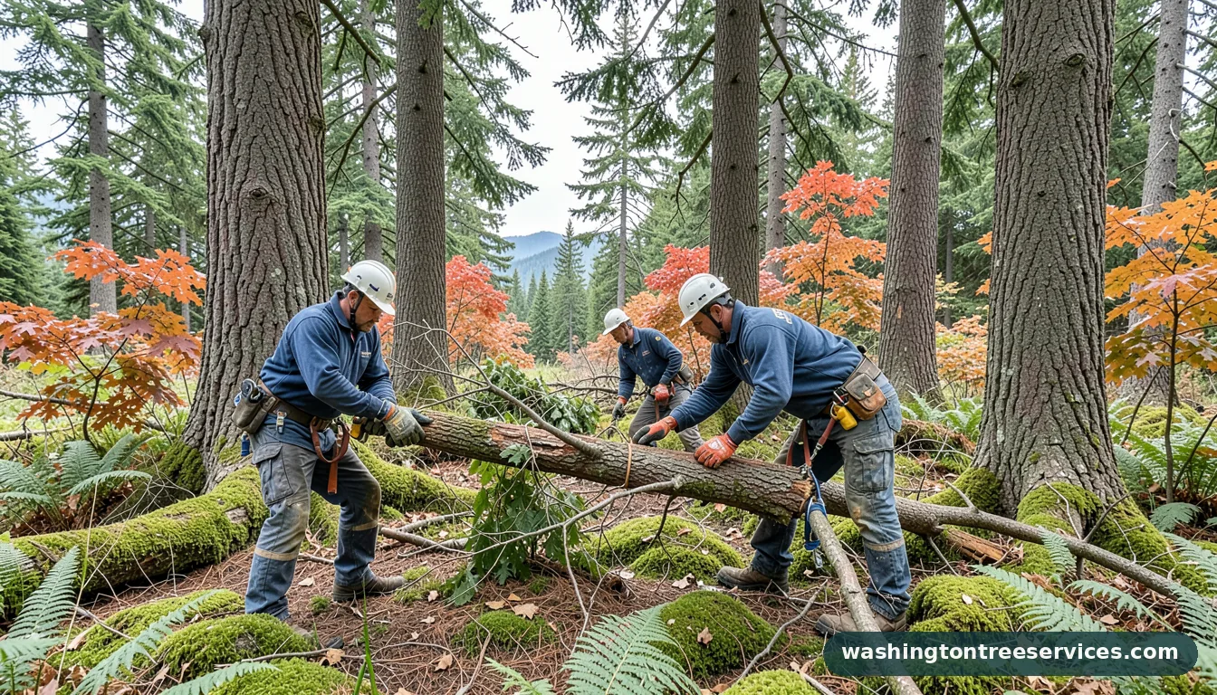 Professional equipment for best tree felling in Washington best tree felling - tree service equipment and crew in Washington