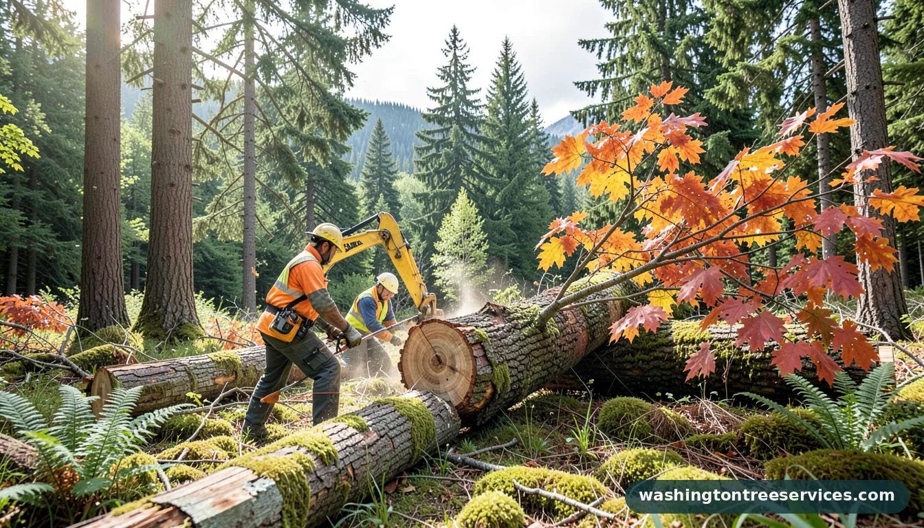 Completed best tree felling project by Washington Tree Services best tree felling - completed tree work by Washington Tree Services