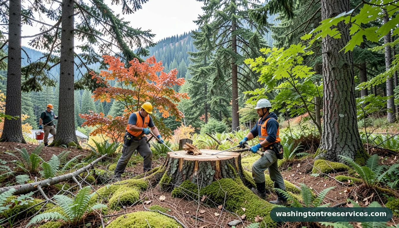 Completed best way to kill tree stumps project by Washington Tree Services best way to kill tree stumps - completed tree work by Washington Tree Services