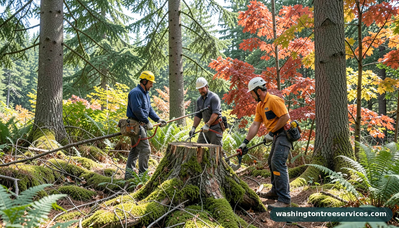 Certified arborists handling best way to remove stumps in Washington best way to remove stumps - certified arborists at work in Washington