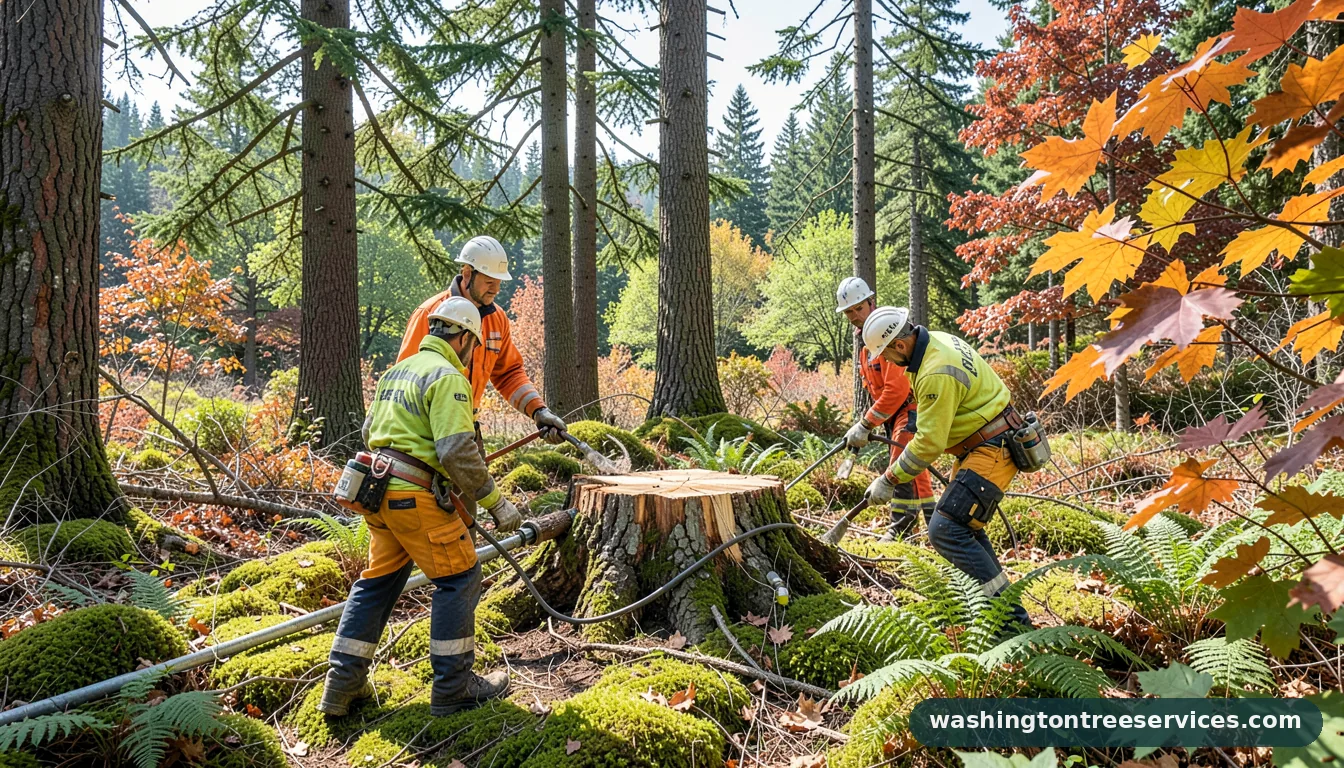 Professional equipment for best way to remove stumps in Washington best way to remove stumps - tree service equipment and crew in Washington