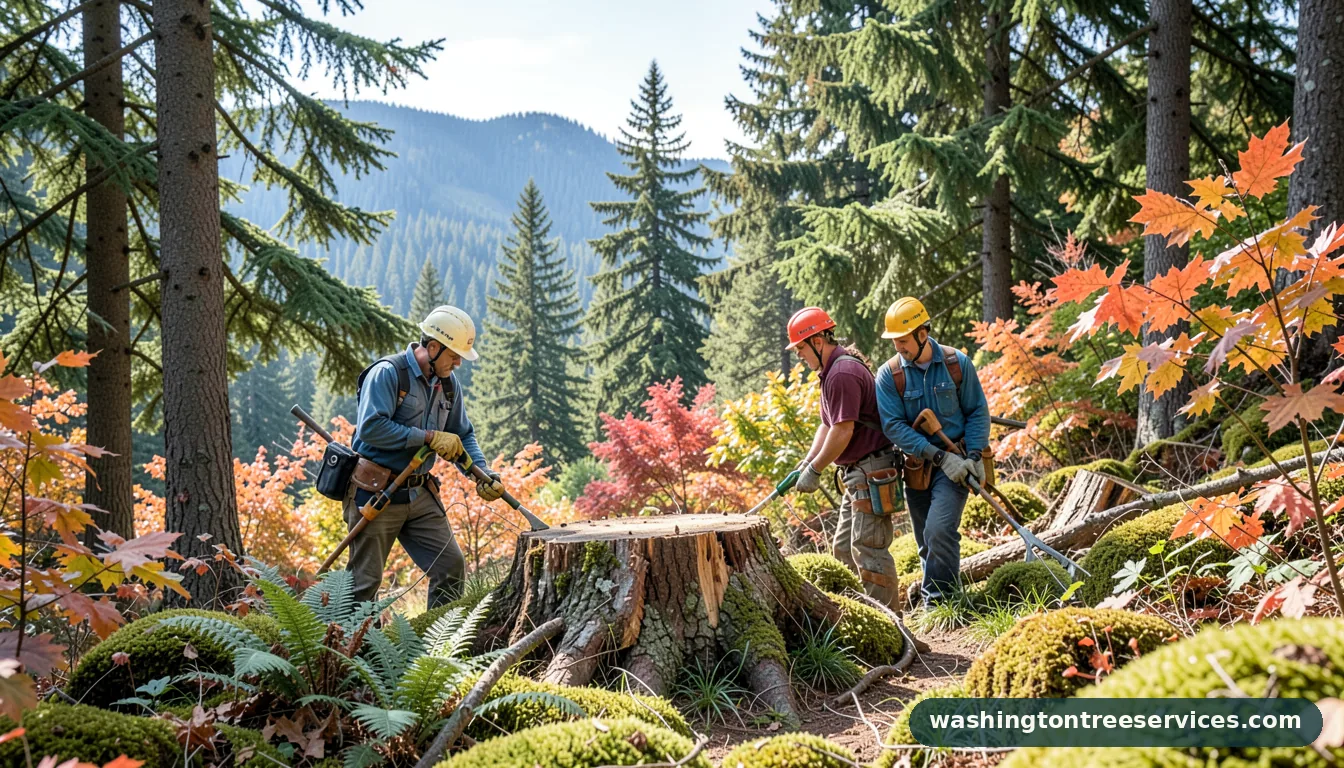 Certified arborists handling best way to remove tree stumps in Washington best way to remove tree stumps - certified arborists at work in Washington