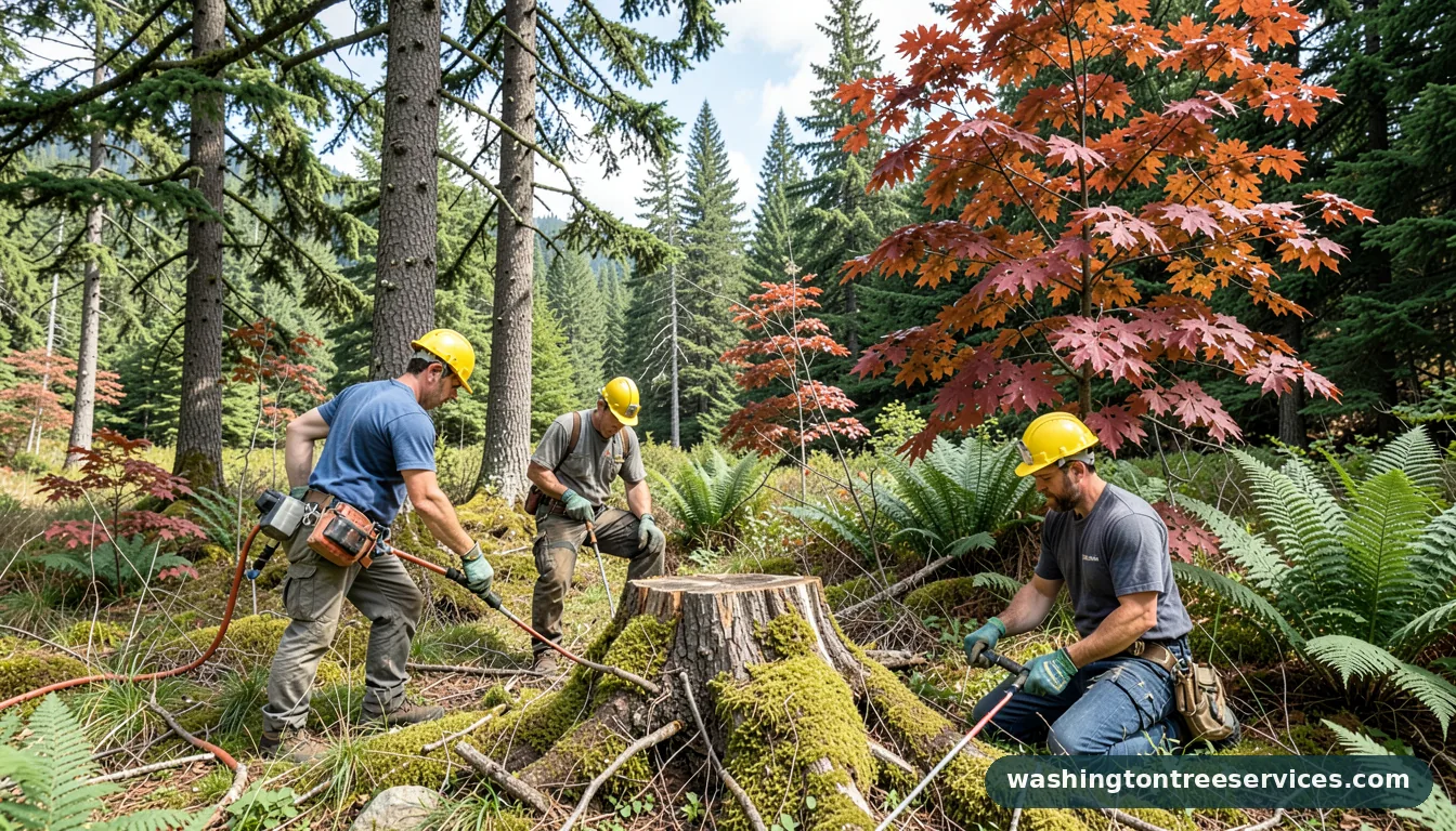 Professional equipment for best way to remove tree stumps in Washington best way to remove tree stumps - tree service equipment and crew in Washington