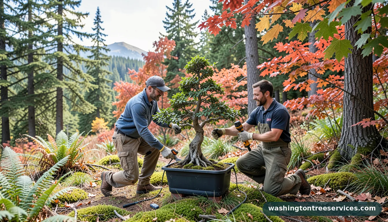 bonsai tree trimming - completed tree work by Washington Tree Services
