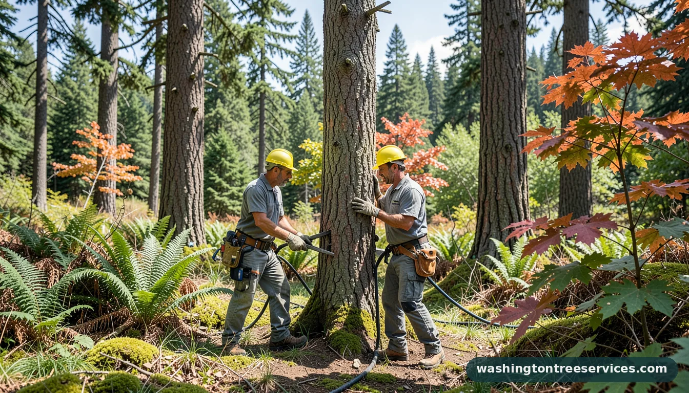borer beetle tree treatment - tree service equipment and crew in Washington