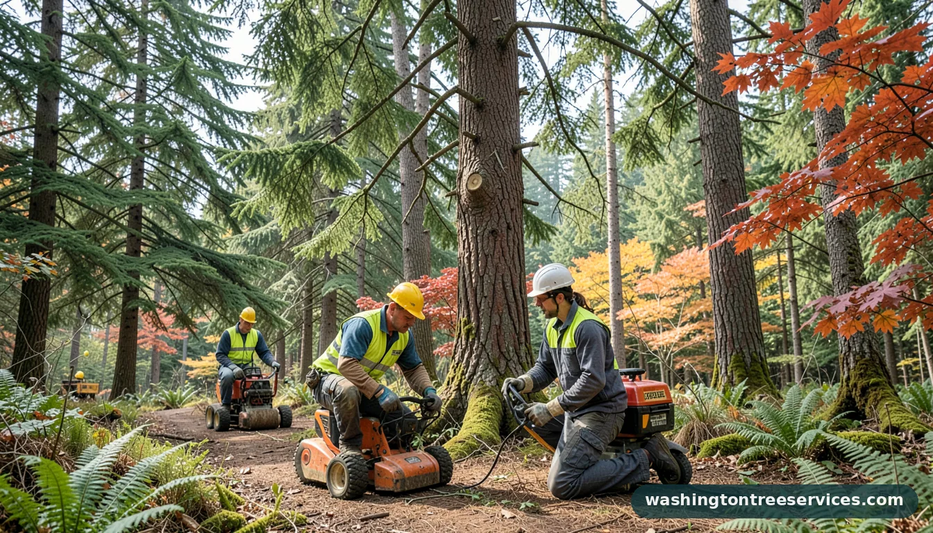 Certified arborists handling bothell tree service in Washington bothell tree service - certified arborists at work in Washington