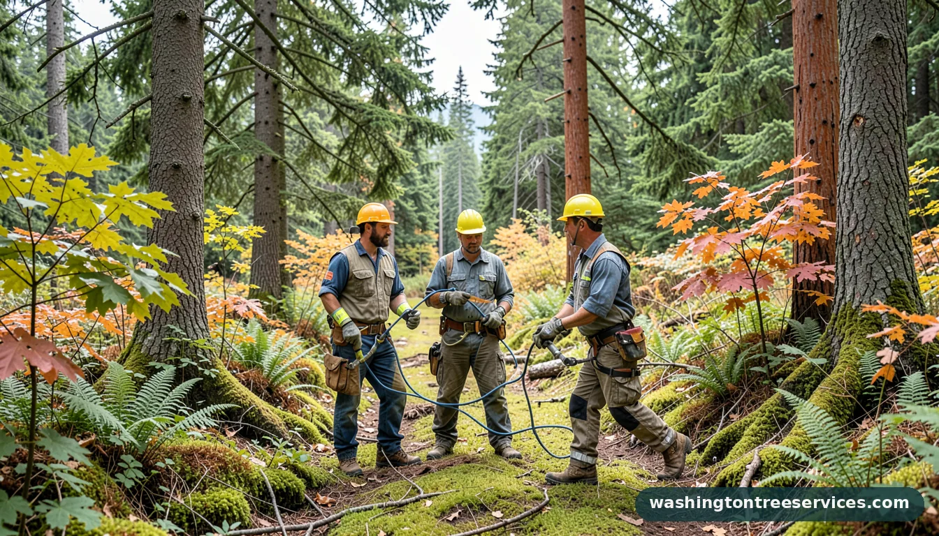 bronze birch borer treatment - tree service equipment and crew in Washington