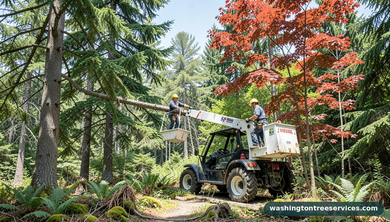 Professional equipment for bucket truck tree trimming in Washington bucket truck tree trimming - tree service equipment and crew in Washington