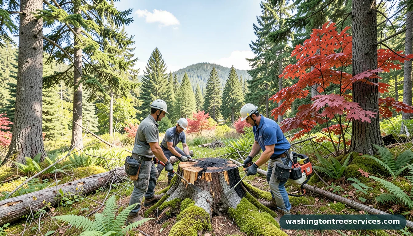 burn stump - professional tree service in Washington