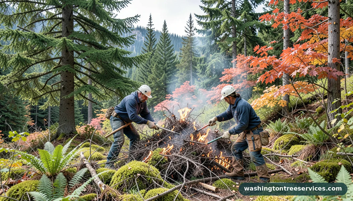 burning bush pruning - certified arborists at work in Washington