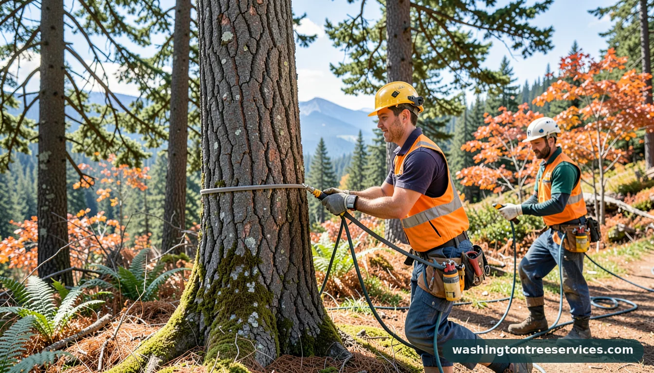 cabling tree - certified arborists at work in Washington