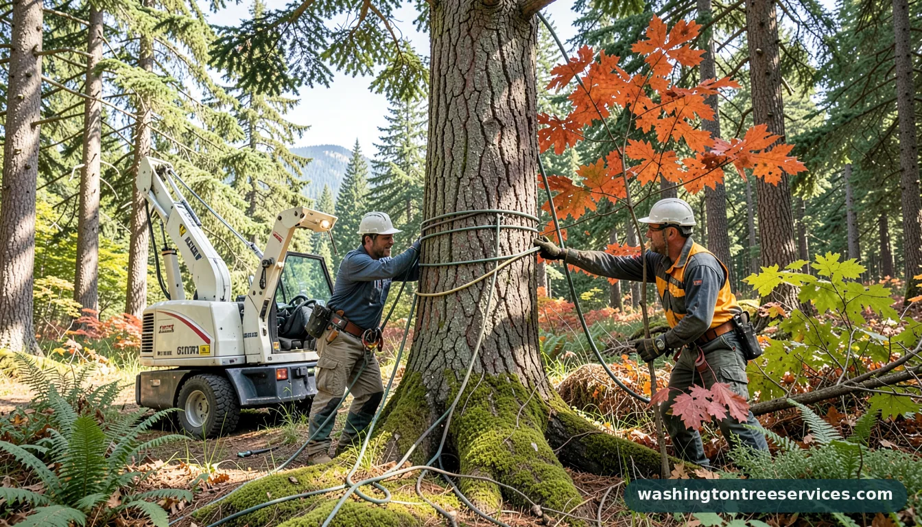 cabling tree - tree service equipment and crew in Washington