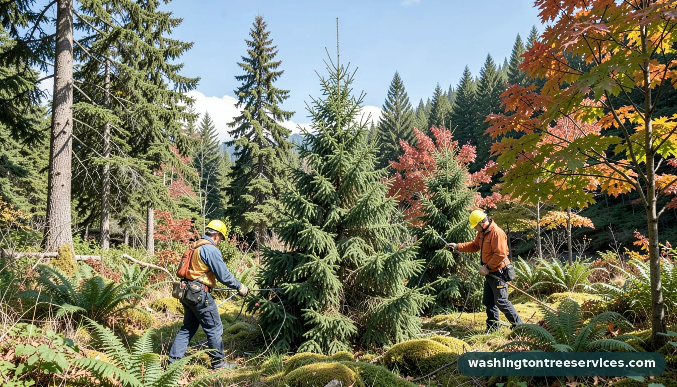 can evergreen trees be topped - certified arborists at work in Washington