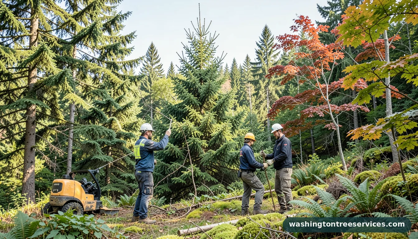 can evergreen trees be topped - completed tree work by Washington Tree Services