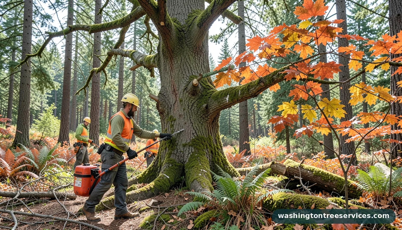 Professional equipment for can you kill an oak tree by trimming it in Washington can you kill an oak tree by trimming it - tree service equipment and crew in Washington