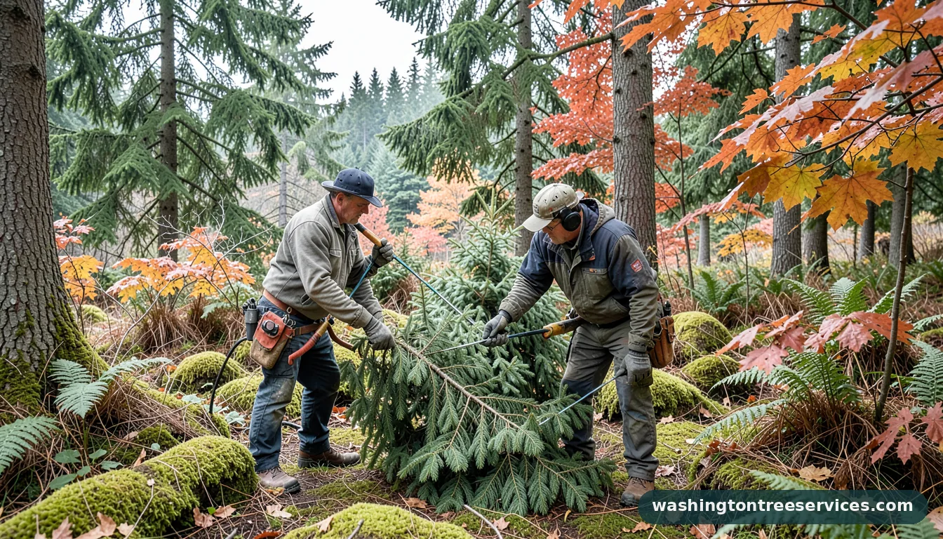 can you prune evergreens in winter - certified arborists at work in Washington