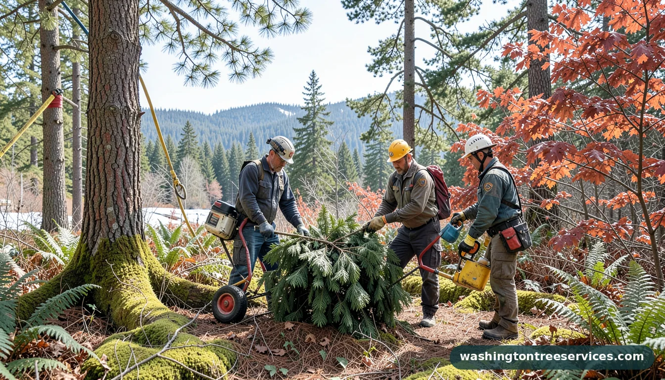 can you prune evergreens in winter - completed tree work by Washington Tree Services