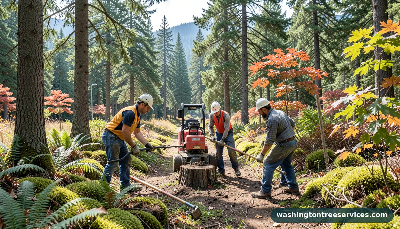 Certified arborists handling can you rent a stump grinder in Washington can you rent a stump grinder - certified arborists at work in Washington