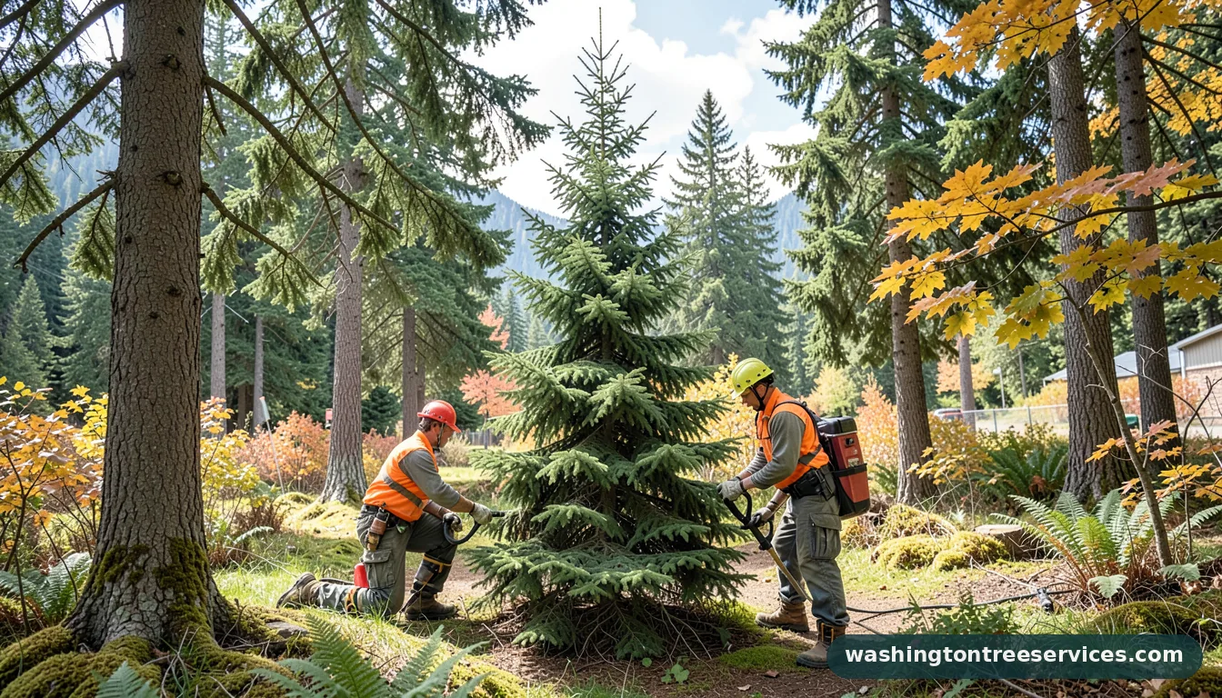 can you top a spruce tree - certified arborists at work in Washington
