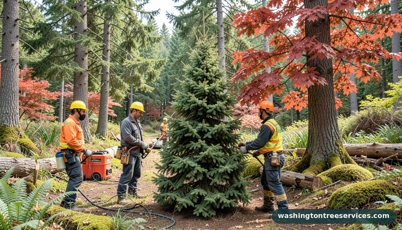 can you top a spruce tree - tree service equipment and crew in Washington