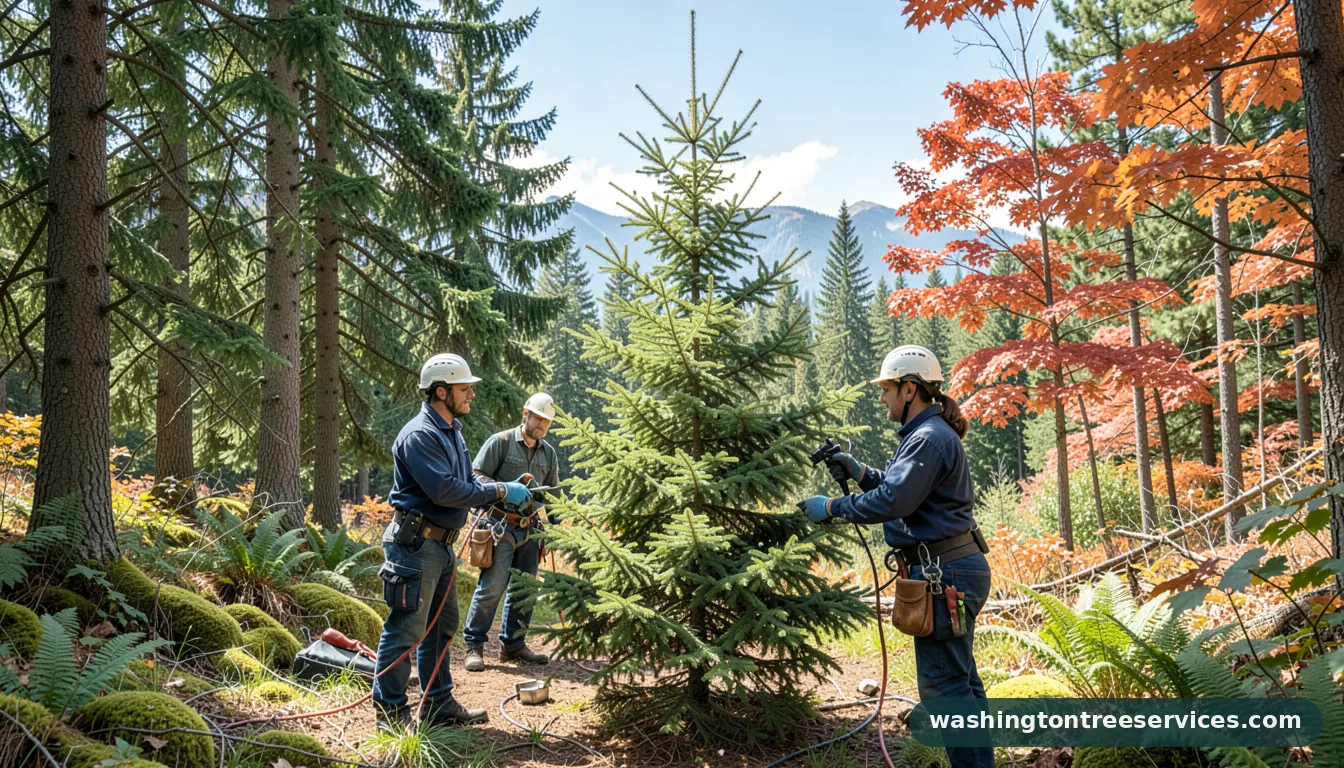 can you top a spruce tree - completed tree work by Washington Tree Services