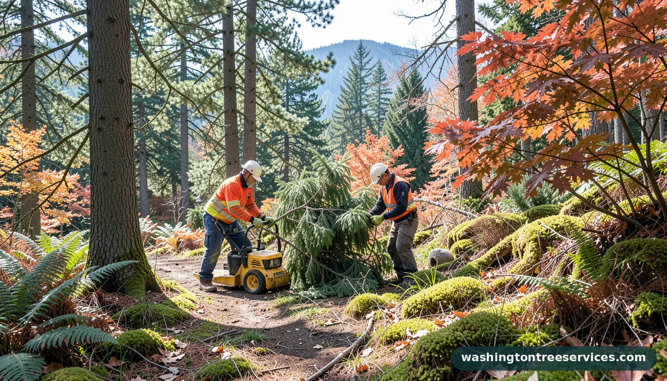 Certified arborists handling can you trim pine trees in the winter in Washington can you trim pine trees in the winter - certified arborists at work in Washington