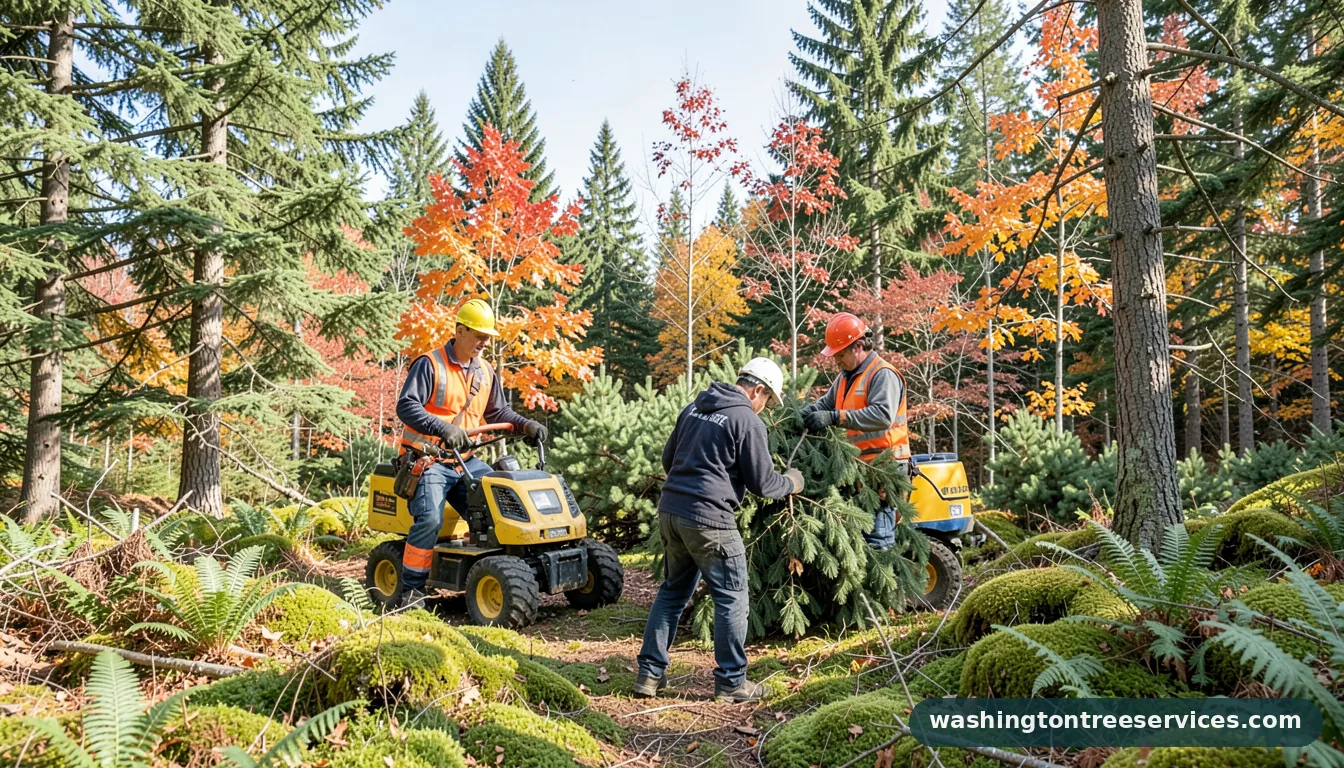 Professional equipment for can you trim pine trees in the winter in Washington can you trim pine trees in the winter - tree service equipment and crew in Washington