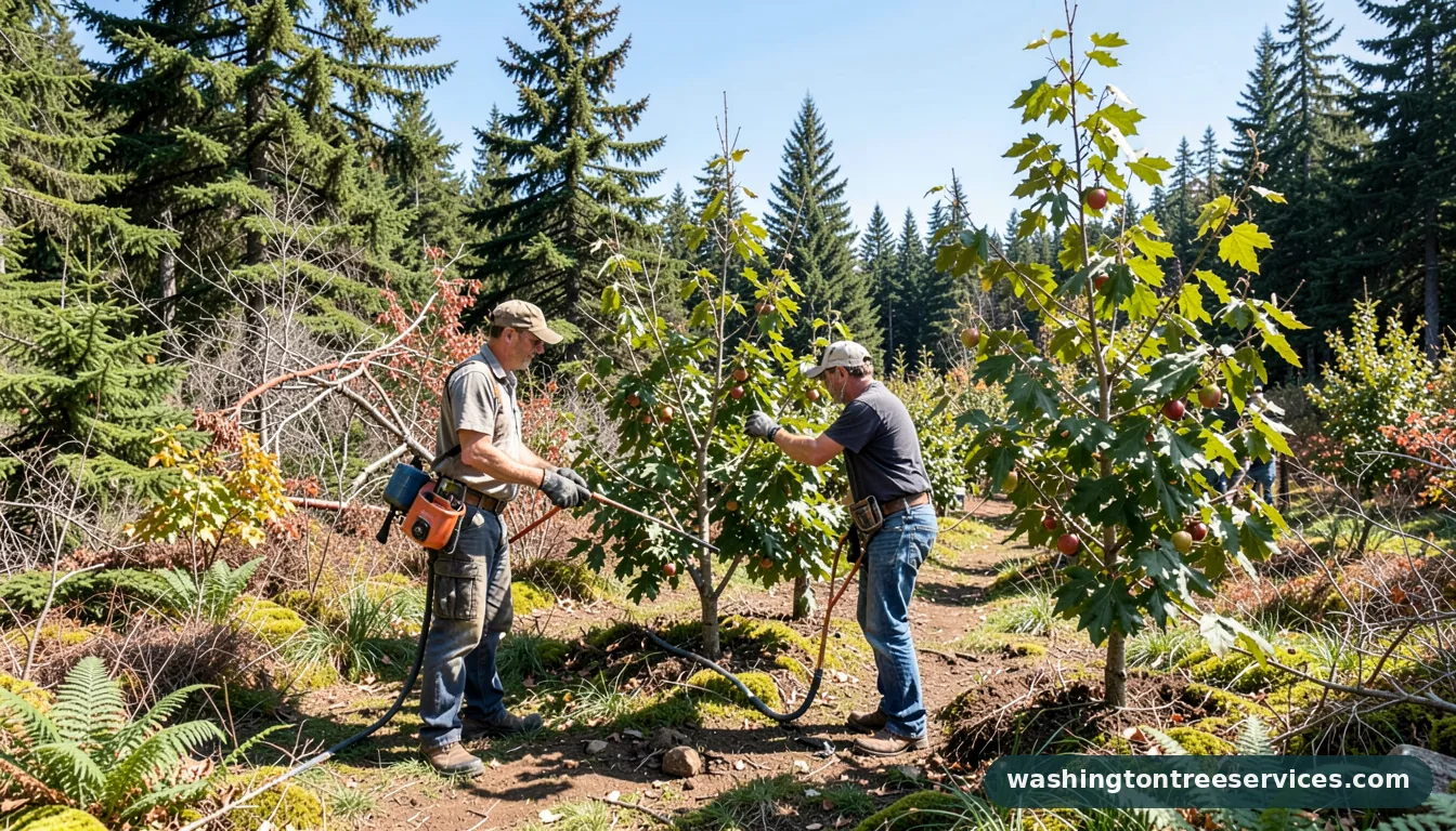 caring for fruit trees - certified arborists at work in Washington