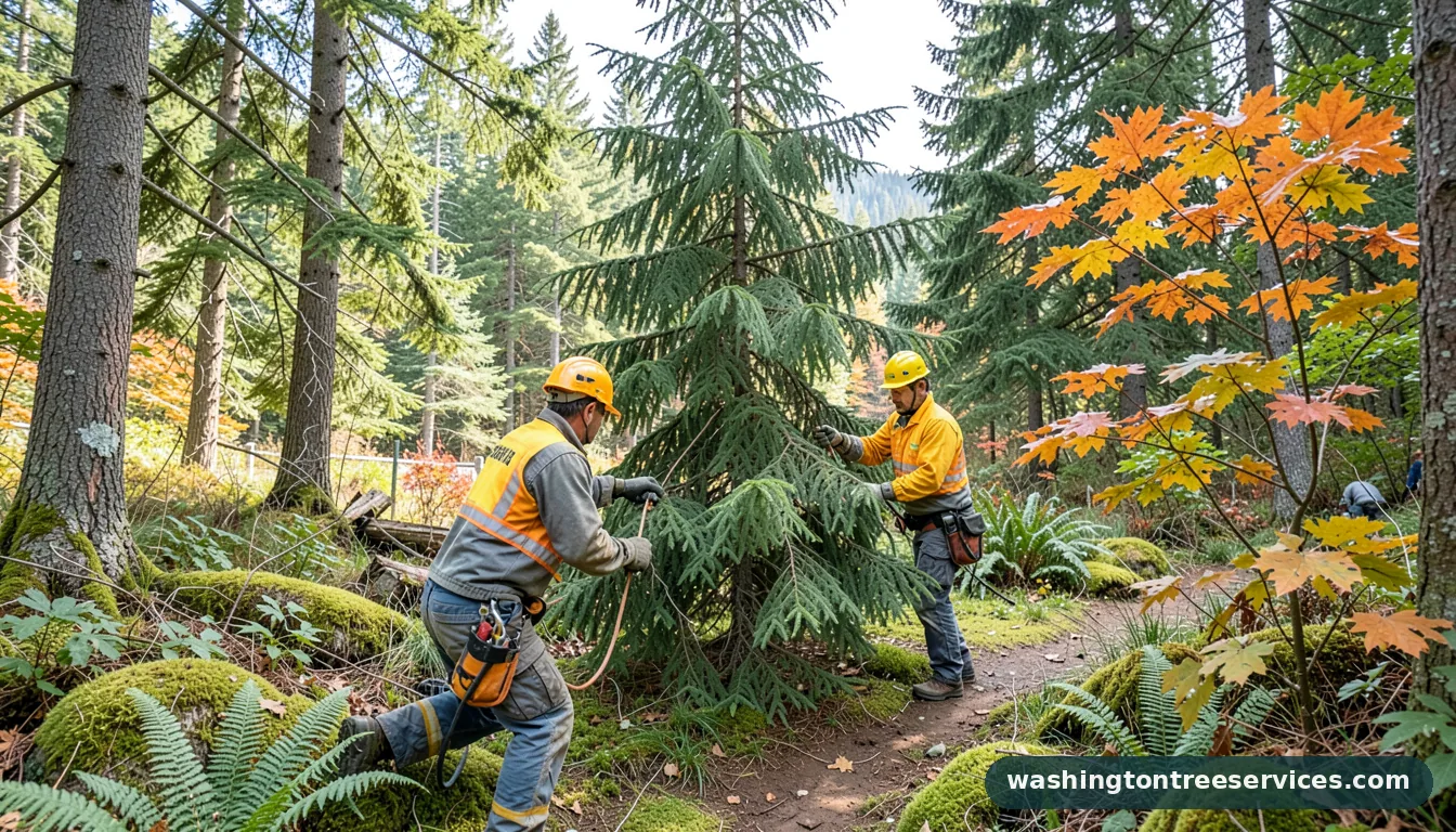 cedar tree maintenance - tree service equipment and crew in Washington