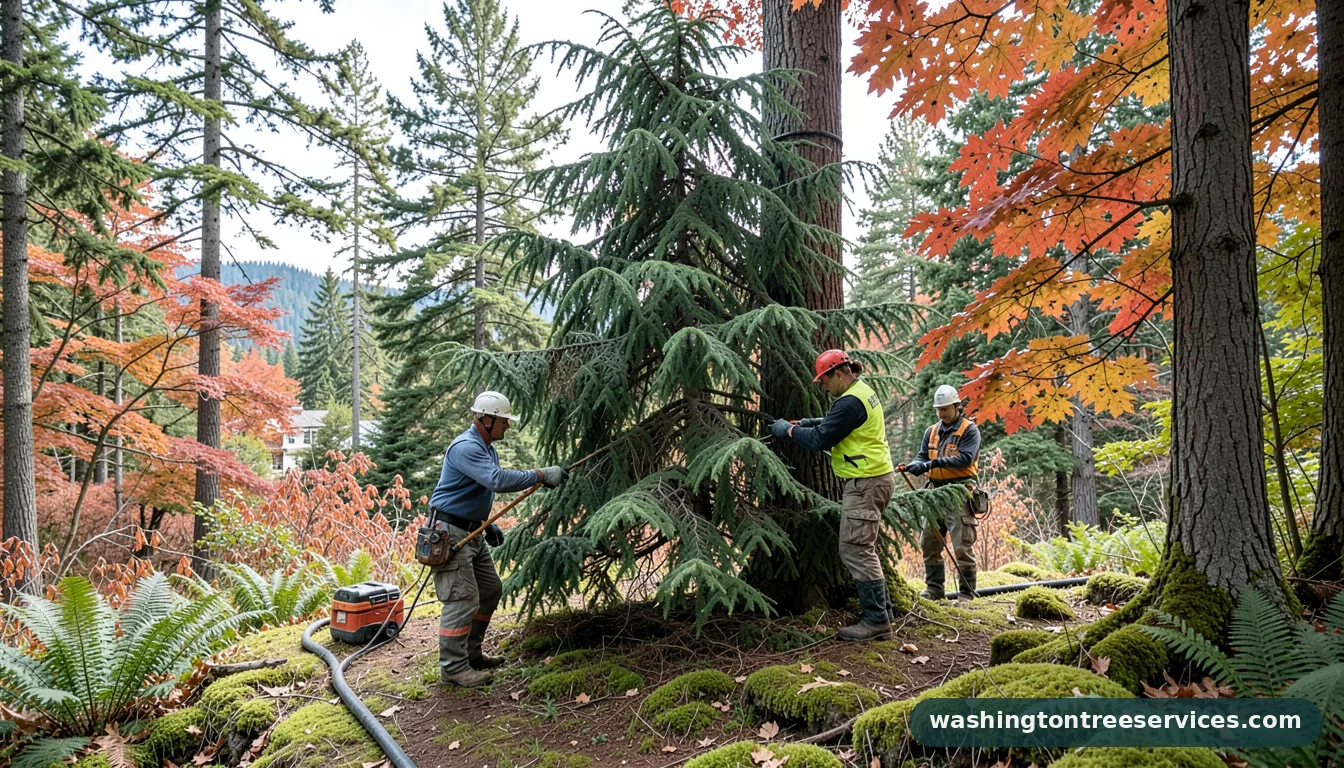 cedar tree maintenance - completed tree work by Washington Tree Services