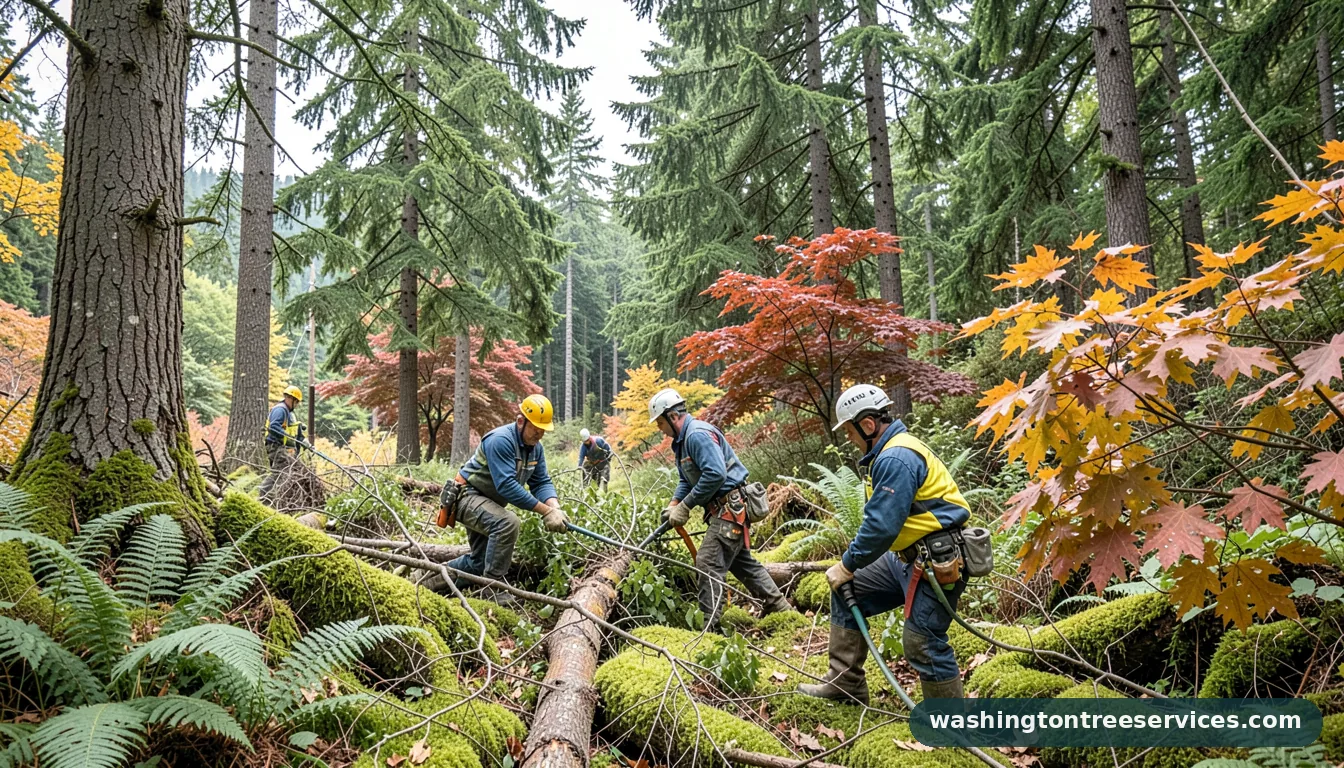cheapest time of year for tree removal - certified arborists at work in Washington