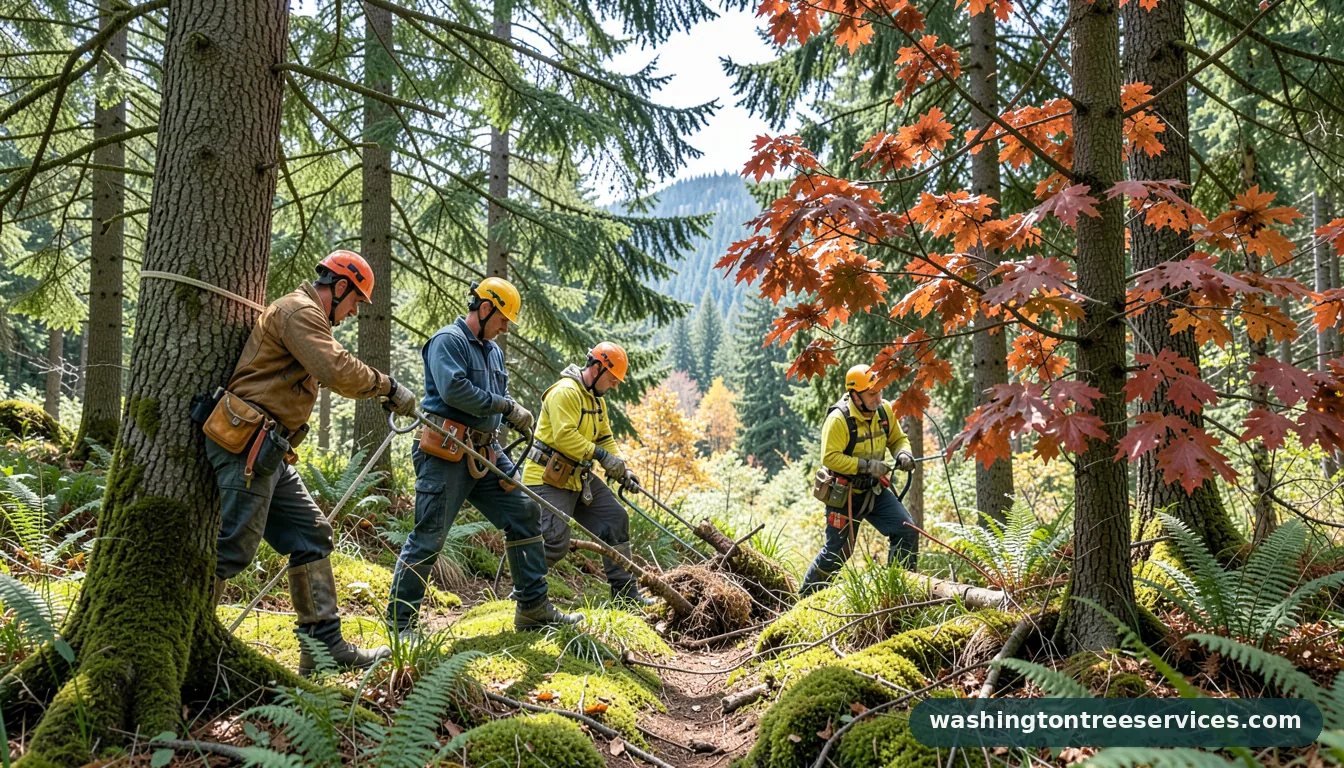 cheapest tree service near me - certified arborists at work in Washington