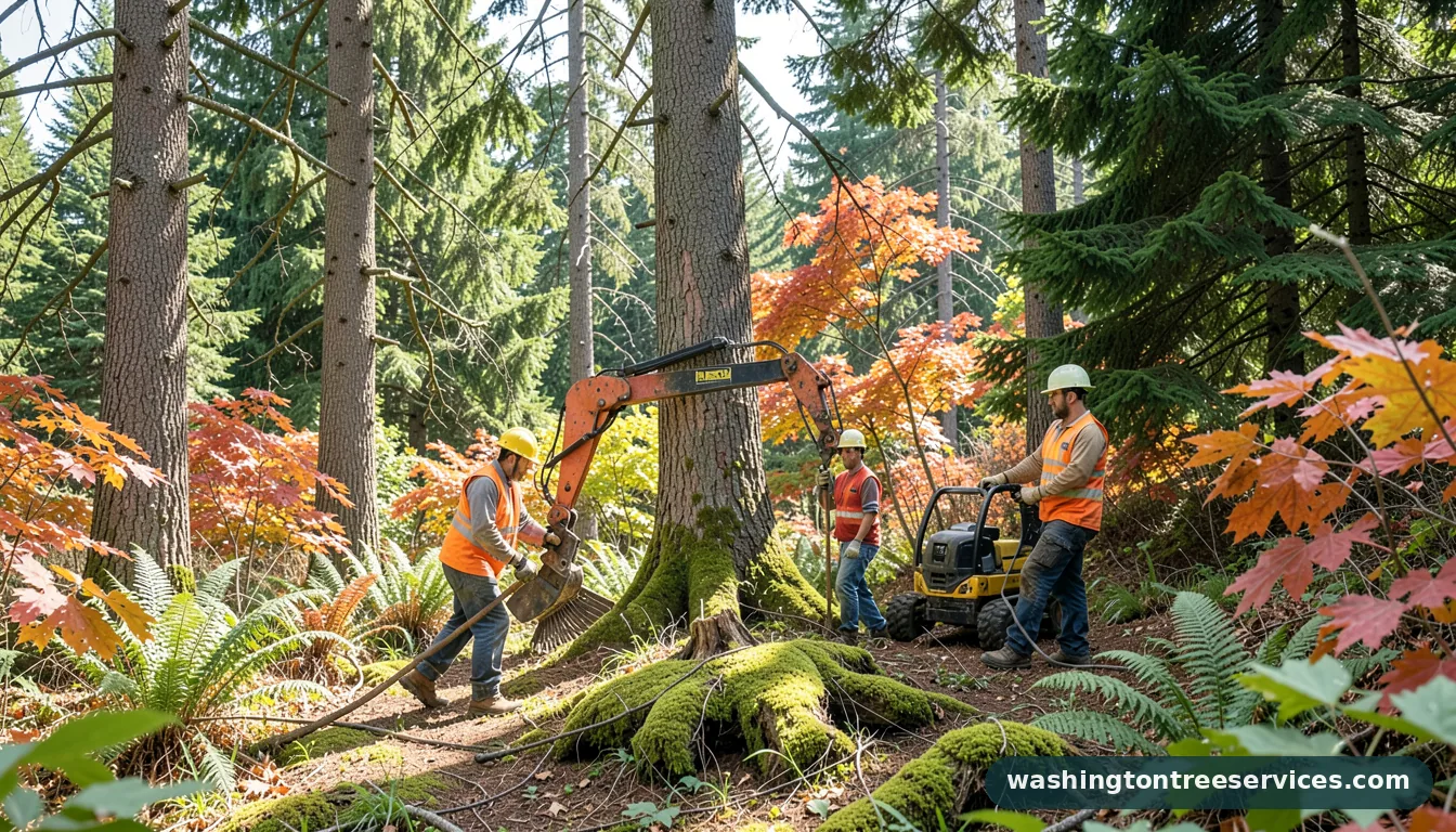 cheapest way to get rid of tree stumps - tree service equipment and crew in Washington
