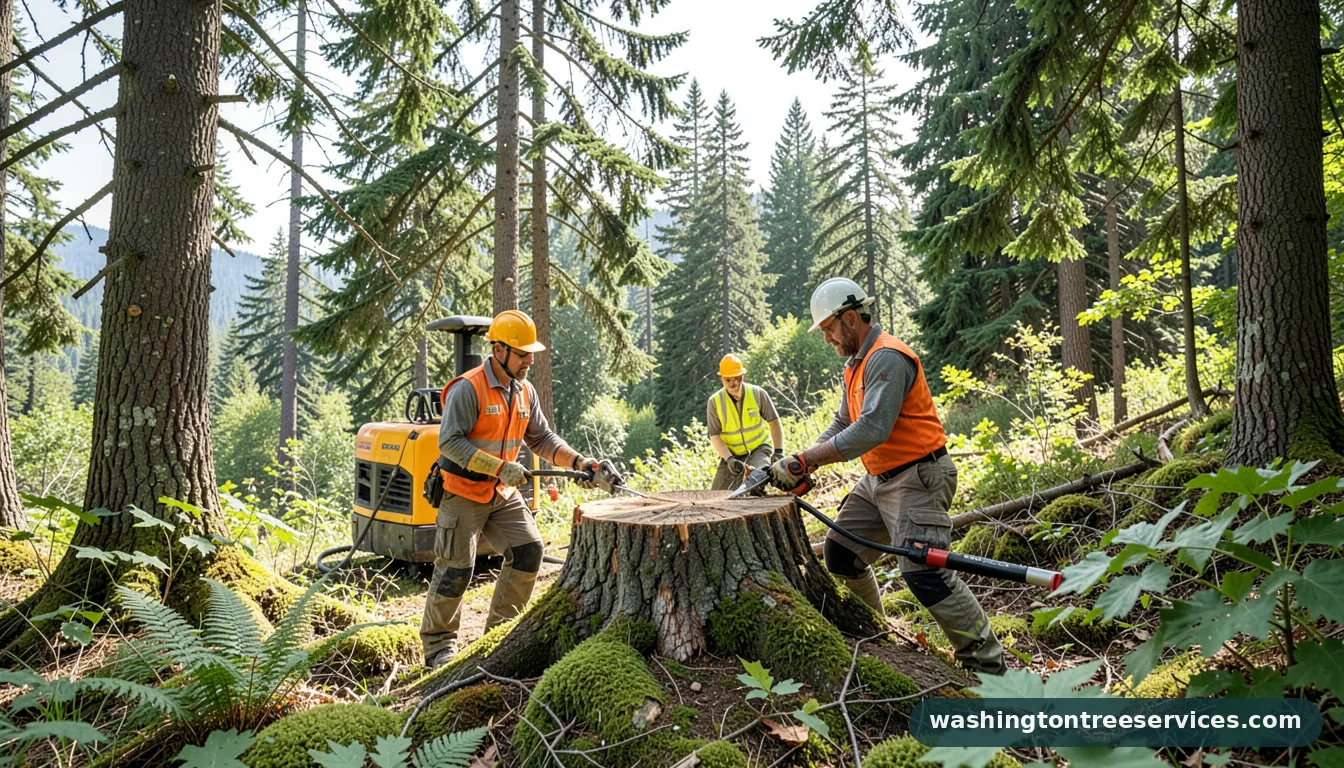 Professional equipment for chemical stump killer in Washington chemical stump killer - tree service equipment and crew in Washington