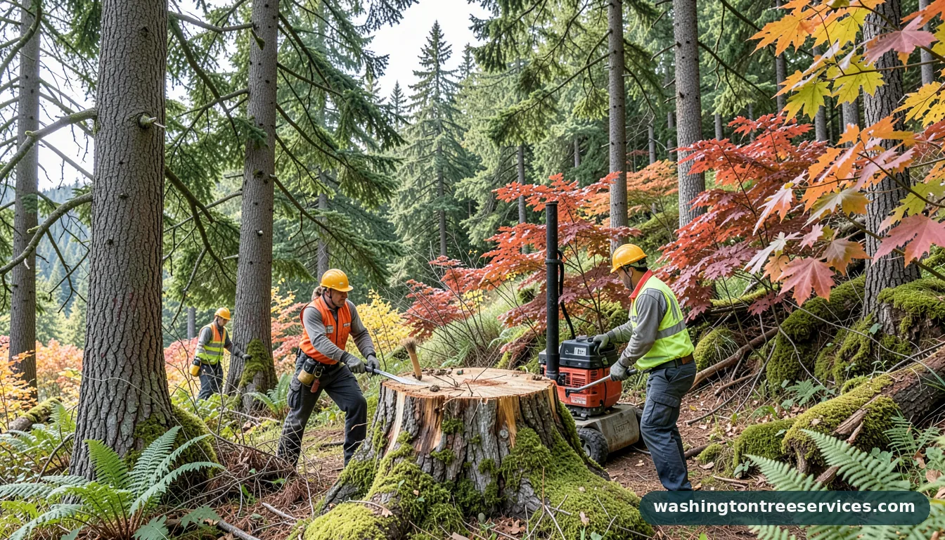 Completed chemical stump killer project by Washington Tree Services chemical stump killer - completed tree work by Washington Tree Services