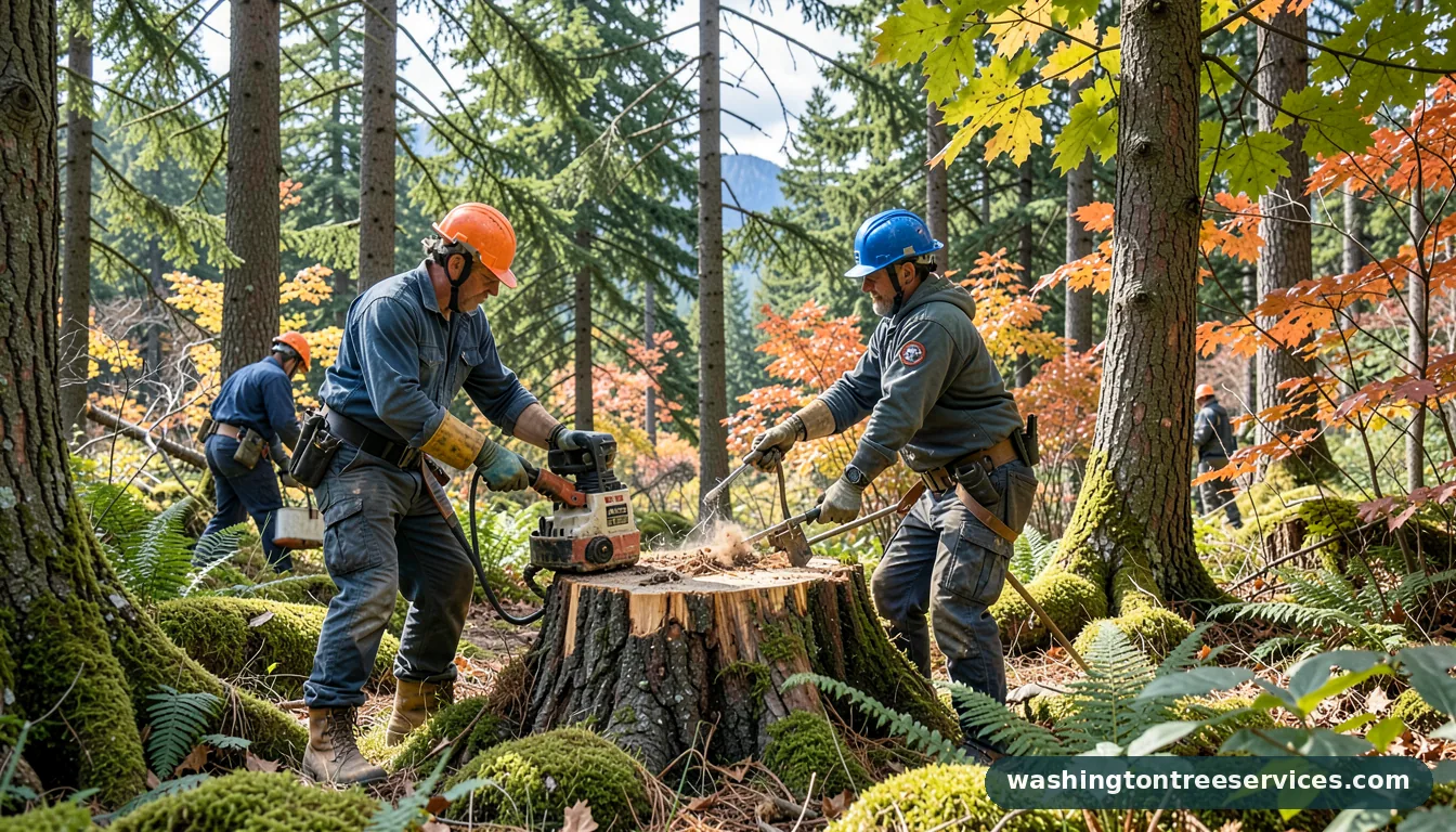 chemical stump remover - certified arborists at work in Washington
