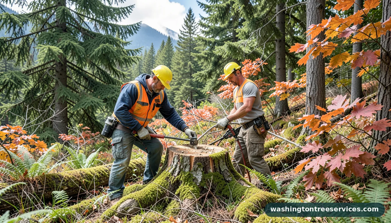 chemical stump remover - completed tree work by Washington Tree Services