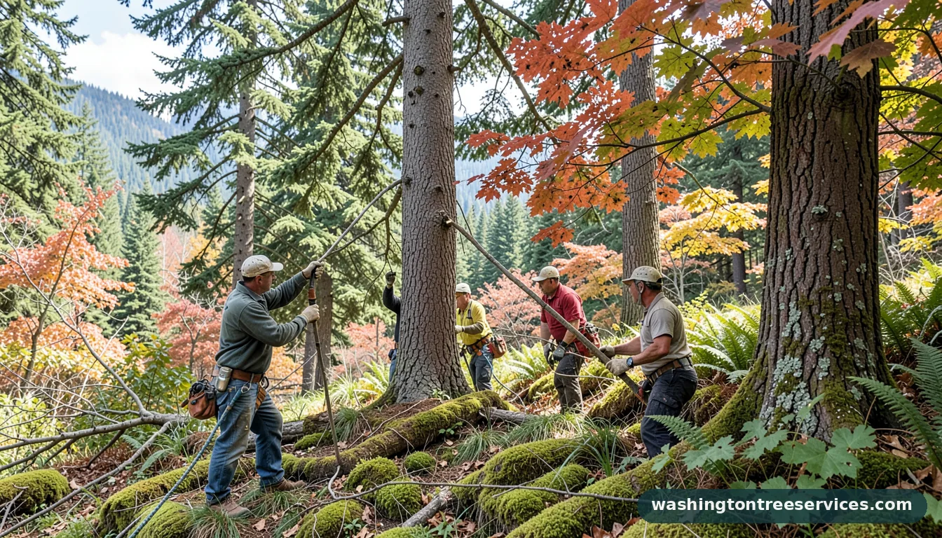 Completed chipping tree project by Washington Tree Services chipping tree - completed tree work by Washington Tree Services