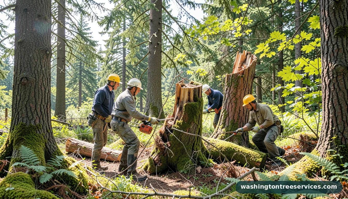 Certified arborists handling chipping trees in Washington chipping trees - certified arborists at work in Washington
