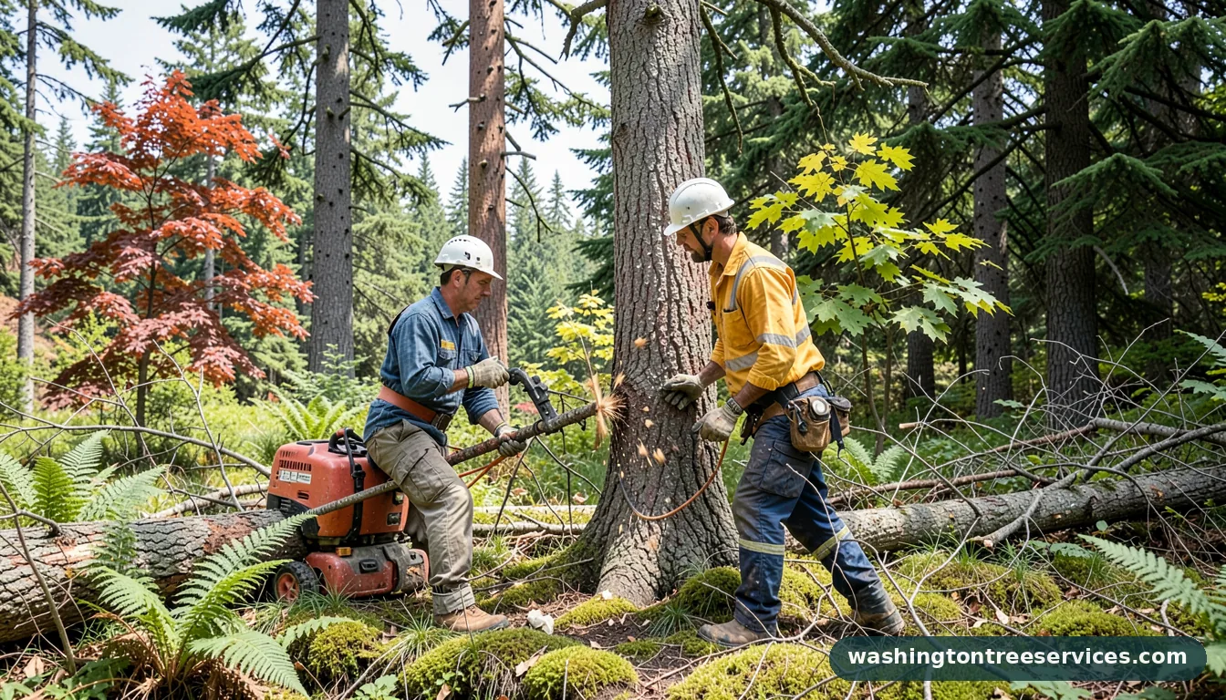 Professional equipment for chipping trees in Washington chipping trees - tree service equipment and crew in Washington